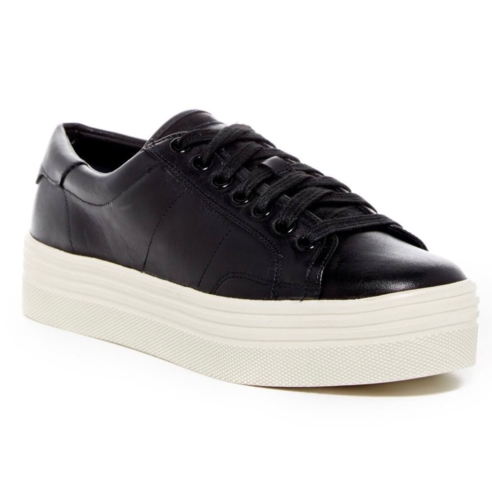 Marc Fisher platform leather black sneakers